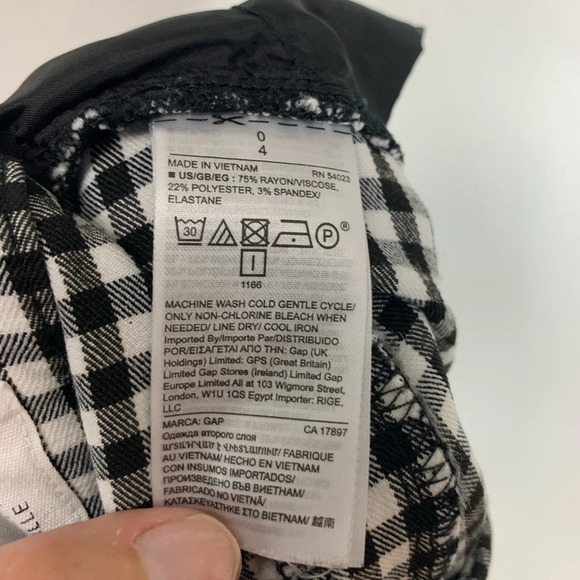 Gap Gingham  Skinny Stretch Ankle Pant Women’s Size 0 Classic Career work wear - Picture 11 of 11